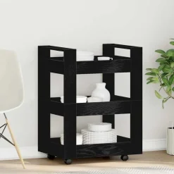 Clearance vidaXL Köksvagn 60 x 45 x 80 cm Konstruerat trä Svart ek