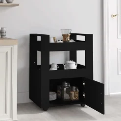Sale vidaXL Köksvagn 60x45x80 cm konstruerat trä Svart