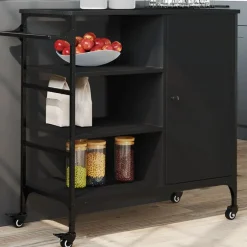 Outlet vidaXL Köksvagn 87,5x38,5x84,5 cm konstruerat trä Svart