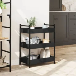 Online vidaXL Köksvagn 50x30x70 cm konstruerat trä Svart
