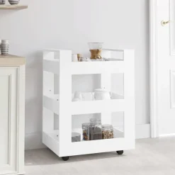 Clearance vidaXL Köksvagn 60x45x80 cm konstruerat trä Vit