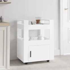 vidaXL Köksvagn vit 60x45x80 cm konstruerat trä