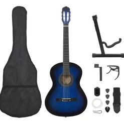 vidaXL Klassisk gitarr 12 delar blå 4/4 39"
