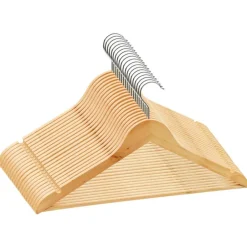 Best vidaXL Klädgalgar 20 st halkfri trä Brun