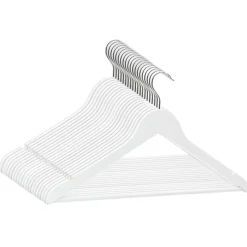 vidaXL Klädgalgar 20 st halkfria vit trä