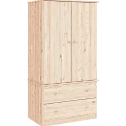 Discount vidaXL Klädskåp ALTA 90x55x170 cm massiv furu Naturfärg