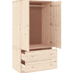 Discount vidaXL Klädskåp ALTA 90x55x170 cm massiv furu Naturfärg