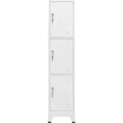 Outlet vidaXL Klädskåp för omklädningsrum med 3 fack stål 38x45x180 cm Grå