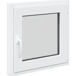 vidaXL Källarfönster RISOR 60 x 60 cm PVC och glas Vit