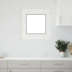 vidaXL Källarfönster RISOR 60 x 60 cm PVC och glas Vit