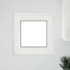 vidaXL Källarfönster RISOR 60 x 60 cm PVC och glas Vit