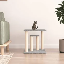 vidaXL Klöspelare med plattform ljusgrå 50 cm