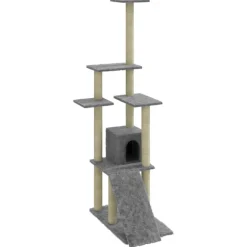 Clearance vidaXL Klösträd med klöspelare i sisal 155 cm Ljusgrå