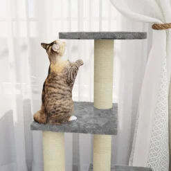 New vidaXL Klösträd med klöspelare i sisal 92 cm Ljusgrå