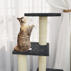 Online vidaXL Klösträd med klöspelare i sisal 92 cm Mörkgrå