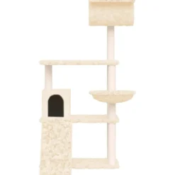 Discount vidaXL Klösträd med sisalpelare gräddvit 131 cm Kräm