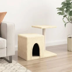 vidaXL Klösträd med sisalpelare gräddvit 50,5 cm Kräm