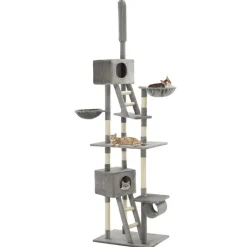 vidaXL Klösträd med sisalpelare 230-260 cm Grå
