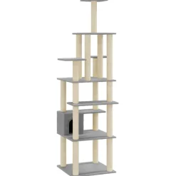 Sale vidaXL Klösträd med sisalpelare 183 cm Ljusgrå