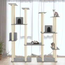 vidaXL Klösträd med sisalpelare 174 cm Ljusgrå