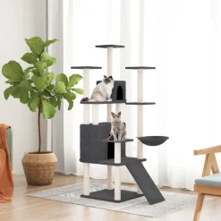 Online vidaXL Klösträd med sisalpelare 154 cm Mörkgrå