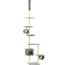 vidaXL Klösträd med sisalpelare 260 cm grå