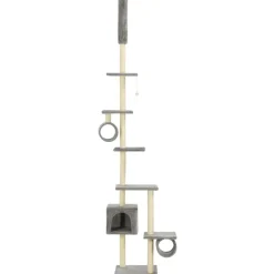 vidaXL Klösträd med sisalpelare 260 cm grå