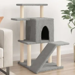 New vidaXL Klösträd med sisalpelare 97 cm Ljusgrå