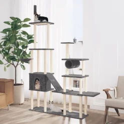 Online vidaXL Klösträd med sisalpelare 279 cm Mörkgrå
