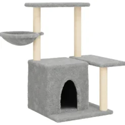 New vidaXL Klösträd med sisalpelare 83 cm Ljusgrå