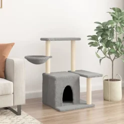 New vidaXL Klösträd med sisalpelare 83 cm Ljusgrå