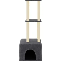 vidaXL Klösträd med sisalpelare mörkgrå 133,5 cm