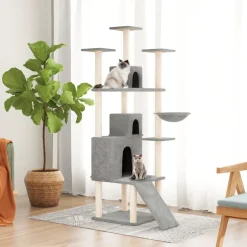 Discount vidaXL Klösträd med sisalpelare 175 cm Ljusgrå