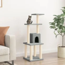 vidaXL Klösträd med sisalpelare ljusgrå 105 cm