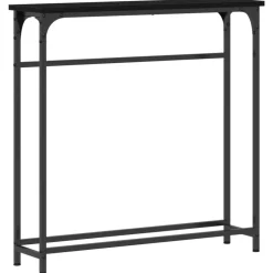 Hot vidaXL Konsolbord med hylla 75 x 19,5 x 75 cm Konstruerat trä Svart ek