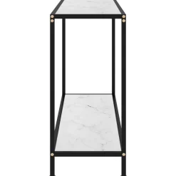 vidaXL Konsolbord vit 120x35x75 cm härdat glas