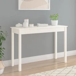 vidaXL Konsolbord vit 110x40x75 cm massiv furu