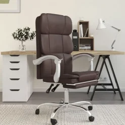 Discount vidaXL Kontorsstol konstläder Brun