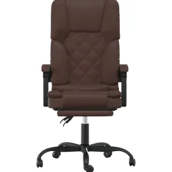 vidaXL Kontorsstol med massage brun konstläder