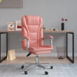 vidaXL Kontorsstol rosa konstläder