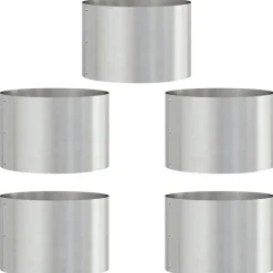 vidaXL Krukring 5 pcs Silver 30 x 30 x 20 cm Rostfritt stål