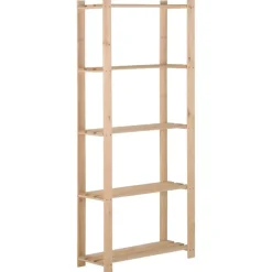 New vidaXL Lagerhylla 5 hyllplan 80x28,5x170 cm massiv furu Naturfärg