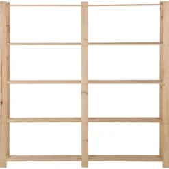 Sale vidaXL Lagerhylla 5 hyllplan 170x28,5x170 cm massivt granträ Naturfärg