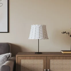 vidaXL Lampskärm vit Ø20x15 cm korgmaterial