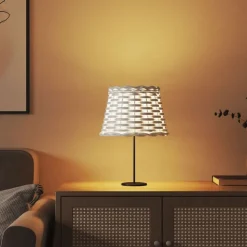 vidaXL Lampskärm vit Ø20x15 cm korgmaterial