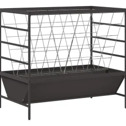 Outlet vidaXL Lantbruks Foderautomat 100 x 60 x 90 cm Kallvalsat Stål Svart