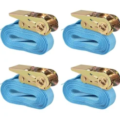 vidaXL Lastspännare med spärr 4 st 0,8 ton 6mx25mm blå