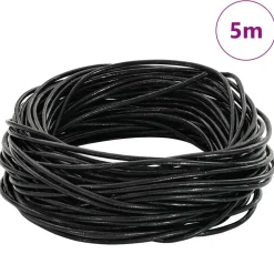 New vidaXL Läder Snöre Ø1 mm x 5 m Skinn Svart