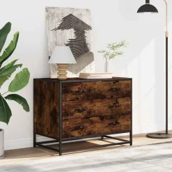 Best vidaXL Lådskåp 70x41x56 cm konstruerat trä Rökfärgad ek
