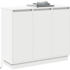 vidaXL LED-sido bord Vit 90 x 32 x 75 cm Konstruerat trä